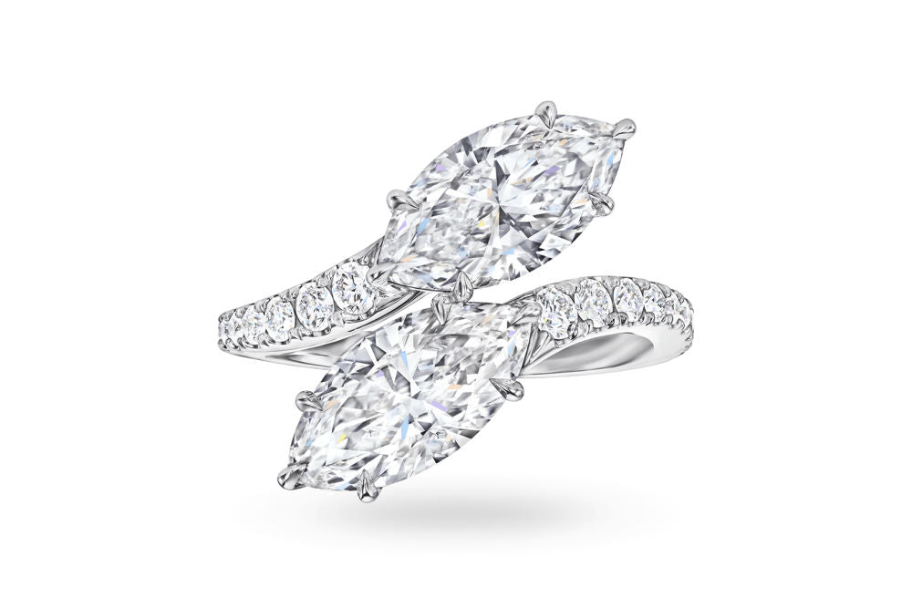 F-Image via Harry Winston - bridal couture marquise diamond engagement ring 