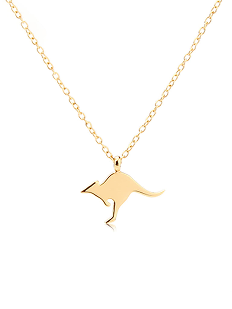 Kangaroo Charm Necklace - Gold