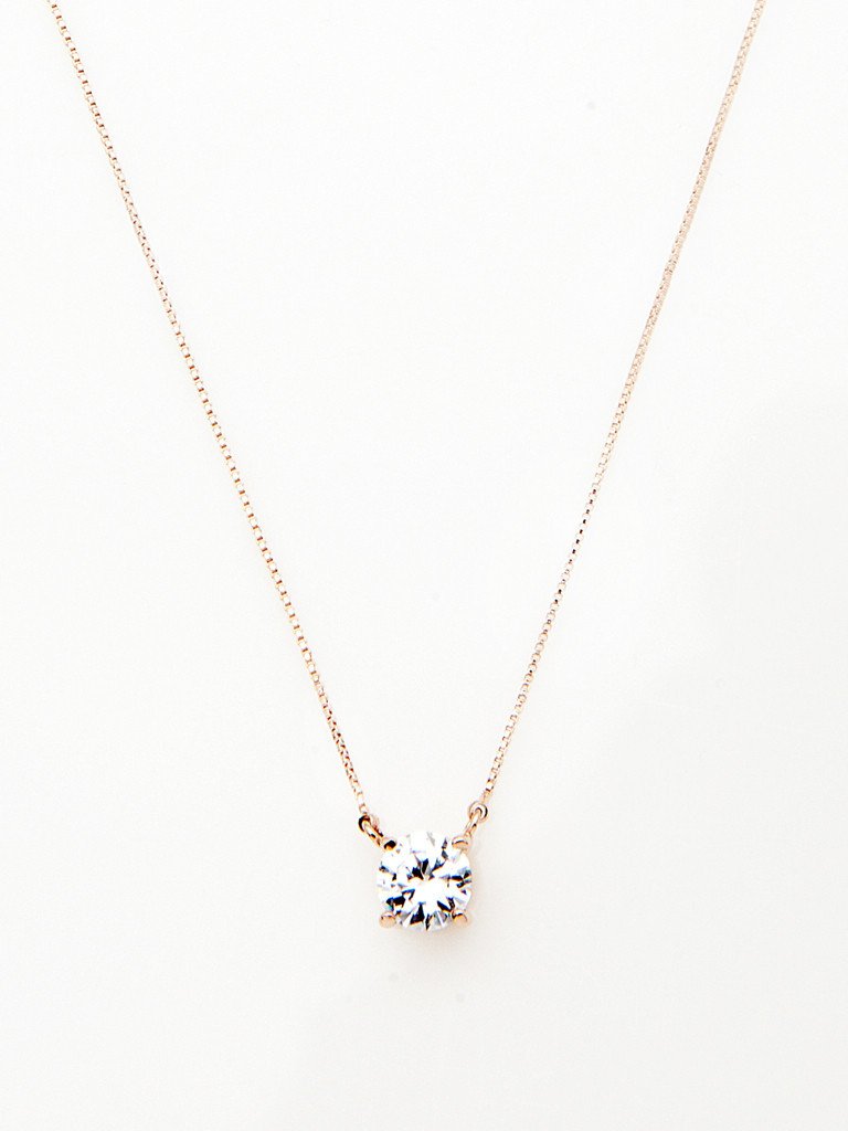 Crystal Solitaire Pendant Necklace